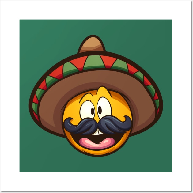 Cartoon Mexican emoticon. Wall Art by memoangeles